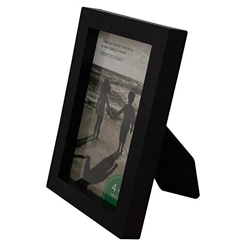 Northlight 7.25" Solid Rectangular 4" X 6" Photo Picture Frame With Easel Back - Matte Black #TOP3