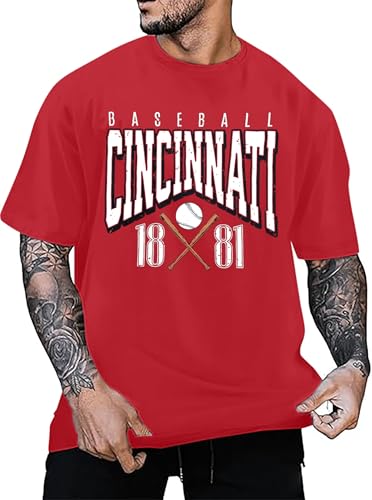 Baseball Shirts for Men: Game Day Baseball Fan Tshirt Classic Retro Baseball Short Sleeve Tops