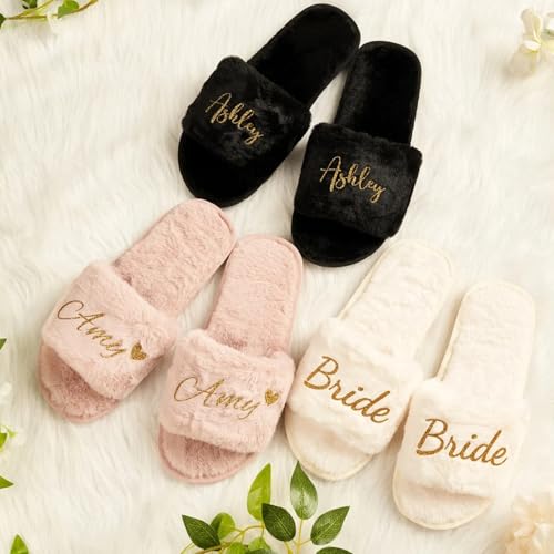 Pantuflas Personalizadas For Quinceañera, Pantuflas Personalizadas For Mis Quince, Regalos For Damas De Honor, Pantuflas Suaves For Despedida De Soltera O Novia, Regalos De Cumpleaños.(Pink)