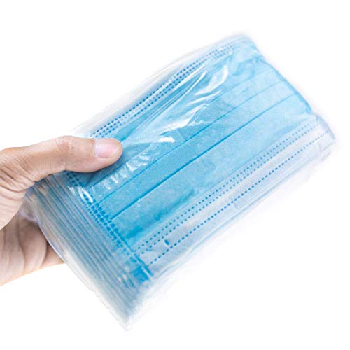 Image of Nirwans Disposable 3-Ply Face Masks with Non Woven Fabric Loop - Pack of 100 - Comfortable, Secure, and Breathable Protection with nose pin. (Loop Face Mask)