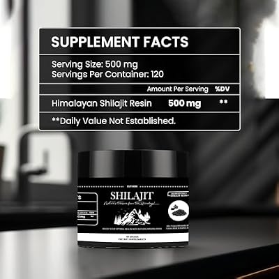 Shilajit Pure Himalaya Resin - 100% Pure Shilajit with Fulvic Acid & 85+ Trace Minerals - Supports Energy, Immunity & Men's Health (60 Grams)