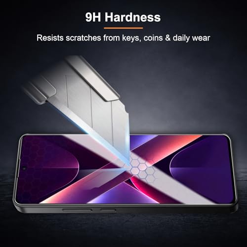 Image of Tempered Glass for Poco X7 Pro (6.67 Inch) Military Grade 9H Screen Guard, Anti-Scratch, Shatterproof, Edge-to-Edge Full Coverage - Black Border