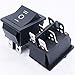 TWTADE / 5Pcs Black ON/Off/ON DPDT 6 Pin 3 Position Boat Rocker Switch Car Auto Boat Rocker Toggle Switch Snap AC 250V 125V/20A KCD2-203