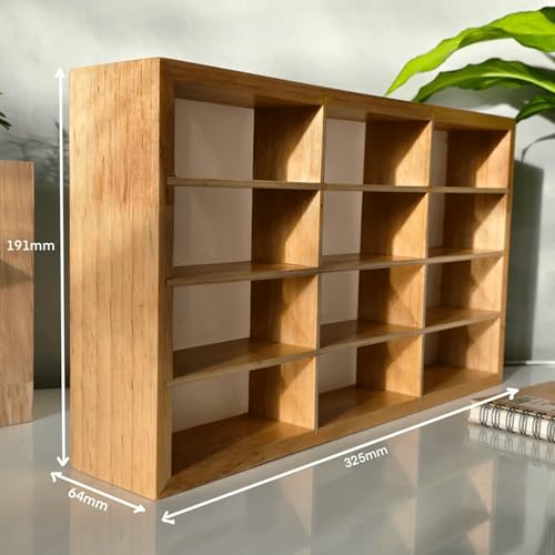 Image of Wooden LED Display for Cars - Diecast Toy Car Stand, Lighting Display Rack for Kids Toys, Living Room, Balcony, Office Decor - Yellow (Without Toys) - Wooden Display for Diecast Cars (Pack of 4)