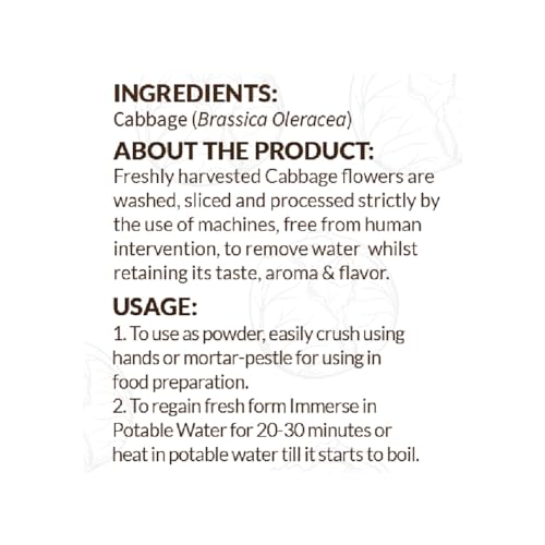 Image of SHROOTS Dehydrated Cabbage Leaves Flakes | 100% Natural & Pure Vegetarian | Machine-Dried for Maximum Freshness | No Preservatives, Nutrient-Rich & Aromatic | Ideal for Cooking, Soups, Curries & Seasoning | 45g Each
