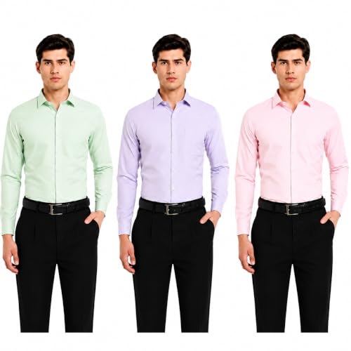 Image of Men's Solid Formal Shirt | Premium Cotton Rich Full Sleeves Shirt | Comfort Fit Office Wear Shirt with Single Chest Pocket | Stylish Casual & Formal Shirt for Men