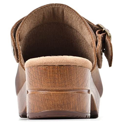 WHITE MOUNTAIN Shoes Being Leather Footbeds Clog, Brown/Leather, 7.5 M by WHITE MOUNTAIN - Image 5
