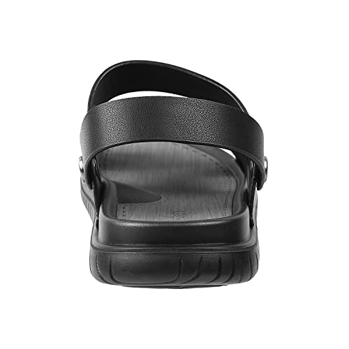 Image of Metro Men Black Synthetic Sandals, EU /38 UK /4 (60-7)