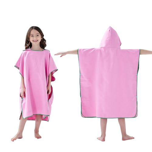 jooeer Poncho de Bain Enfant Serviette Microfibre de Plage Serviette Piscine avec Capuche, Poncho Natation à Séchage Rapide pour Garçons Filles Été...
