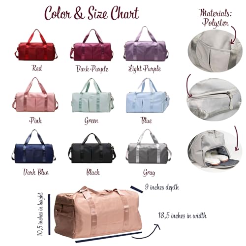 Personalized Yoga Duffle Bag with Custom Name – Polyester Duffle Bag for Women’s Gym, Dance, or Travel, Customizable Sports Bag with Compartments & Multiple Color Options3