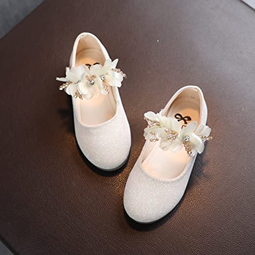 Girls White Dress Shoes,Toddler Infant Kids Baby Girls Round Toe Floral Dance Princess Shoes Sandals 1-7 Years3