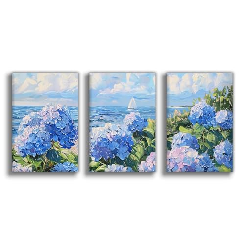 Tableau hortensia 50x75cm pour créer un salon style maison de campagne