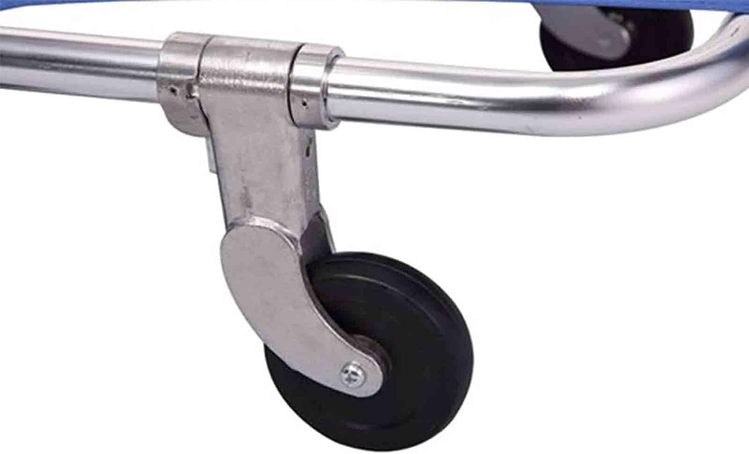 Folding Stretcher, Portable Emergency Patient Transport Stretcher, Folding Compact Aluminum Stretcher with Wheels Weight Capacity 350 Lb,Blue