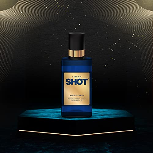 Image of Layer'r Shot Alpine Fresh Fragrant Body Spray For Men - 2 x130ml Each | Long Lasting Premium Fresh & Confident Fragrance | Perfect For Every Occasion | Ideal For Men