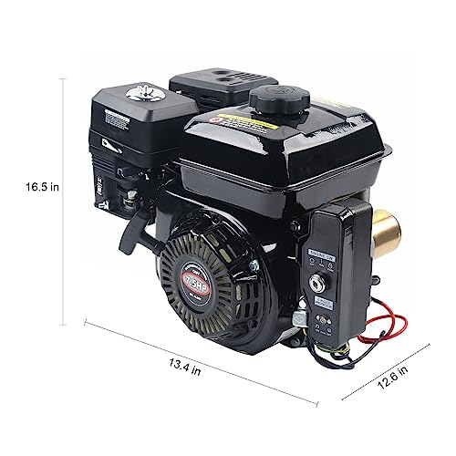 YIPONYT 212cc 7.5HP Gas Powered Engine, 4-Stroke Electric Start Motor OHV Design Go Kart Gas Engine Motor-Side Shaft Motor Gasoline Engine 3600RPM for H0nda GX160