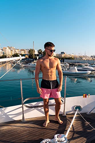 Image of BRISIRA Mens Swim Trunks Swim Shorts Quick Dry 5 inch Inseam Beach Shorts with Compression Liner and Zipper Pocket