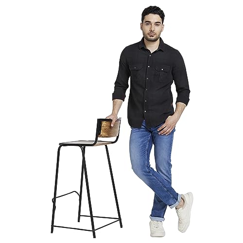 Image of Spykar Men's Regular Fit N /A Full Sleeve Checked Casual Shirts