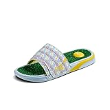 REEF Mulligan Men's Slide Sandal, Faux Grass Footbed, Golf Ball Heel Pad, Breakfast Ball, 10