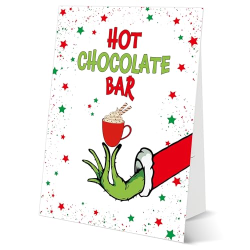 Christmas Party Tabletop Sign, Hot Chocolate Bar, Include One 8×11