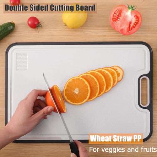 Titanium Cutting Board for Kitchen, Double Sided Cutting Boards for Meat Veggies, Large Non Slip 38.5×26.5cm Titanium Chopping Board for Fruit - Image 5