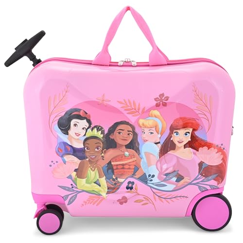 Disney Princess Ride-On Kids Suitcase - 18" Tow-Along Toddler Luggage