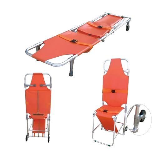 Civière pliante d'urgence en aluminium robuste avec roues intégrées - 2