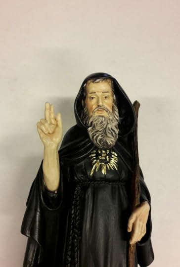 Generico ArteSacraCaravaggio Statua di San Francesco da Paola cm 28 (11,02 inches) in marmo resina decorata a mano di produzione artigianale italiana