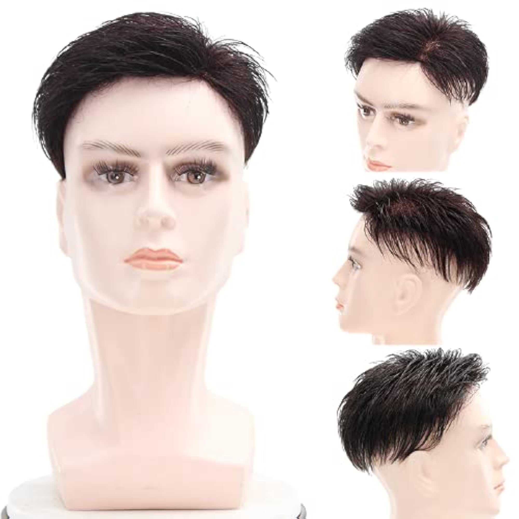 Super Trends Men's Invisible Hairline Replacement Wig, Black