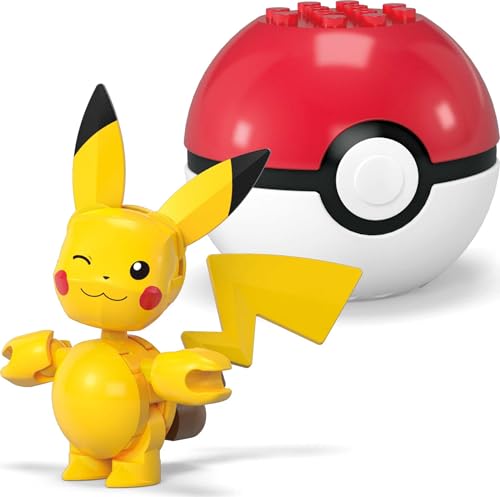 MEGA Pokémon Action Figure Building Toys Set, Poké Ball 2-Pack, Pikachu and Ditto with 42 Pieces, for Kids