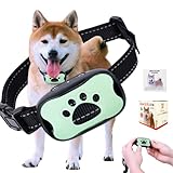TTFP 無駄吠え防止首輪 小中型犬専用首輪 53g超軽量 電流ショック不使用 全自動 7段階ピーの音&振動 防水 しつけグッズ 日本語説明書付き（肉球 ミントグリーン）
