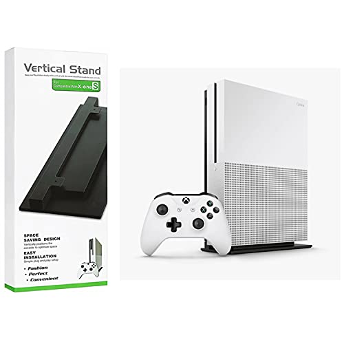 Gamer Gear XBOX One S Slim Console Vented Vertical Stand Dock [Black] with non slip feet