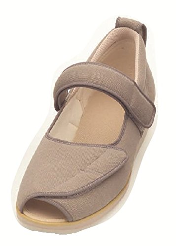 介護シューズ あゆみ オープンマジックII 施設 院内用 モクグレー 3Lサイズ 足囲3E 両足