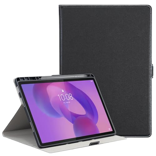 Derwere para Lenovo Idea Tab Pro Funda con Soporte para Lápiz,Magnética Silicona Antigolpes Funda Tablet para Lenovo Tab Pro 12.7 Pulgadas 2025 TB373FU,Negro