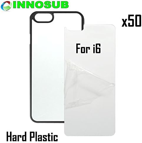 50 Black Blank iPhone 6 Plastic case Printable for heat and sublimation printing/Personalize/50 cases+50insert