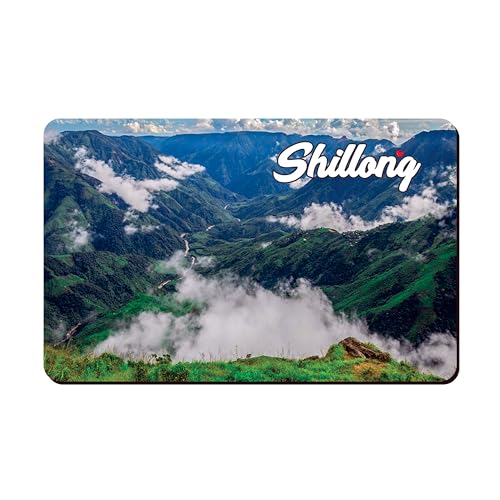 Image of Elegant Fridge Magnet with Themes |Rectangular Size Refrigerator Magnet with Magnetic Rubber Back | Pack of 1, 8.6cm X 5.4cm (Shillong)