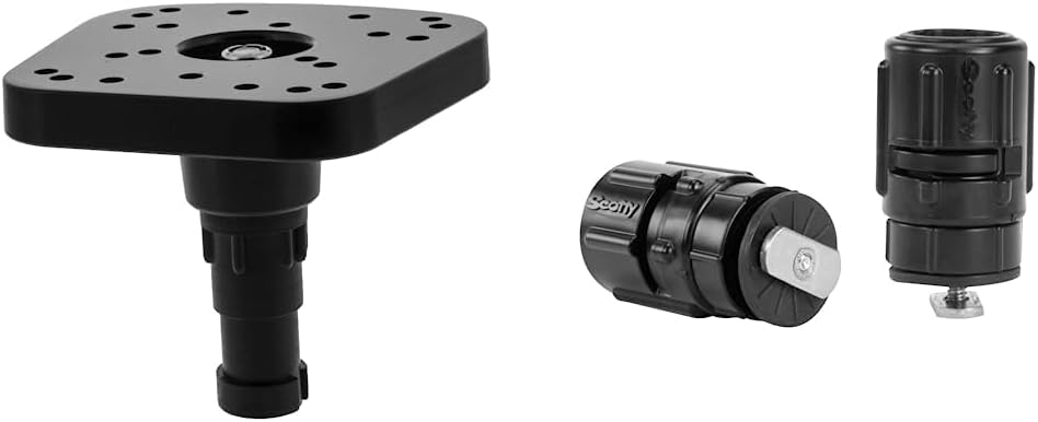 Scotty Fishing 0368 Fishfinder Mount, Black, Original Version & 438 Gear-Head Track Adapter, Black