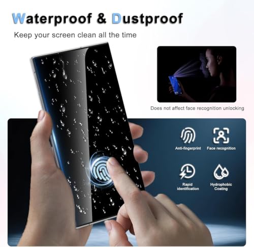 Image of BATCHONE Tempered Glass Screen Protector Compatible for Samsung Galaxy S24 Ultra 5G (Transparent) with Edge to Edge Full Coverage (Ultrasonic Fingerprint Working) and Easy Installation kit