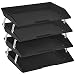 Acrimet Facility 4 Tier Letter Tray Side Load Plastic Desktop File Organizer (Black Color)