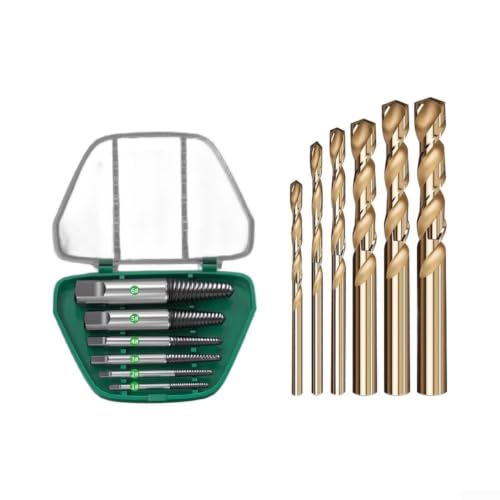 UrbanHui Broken Screw Extractor Set High-Speed Steel With Drill Bits