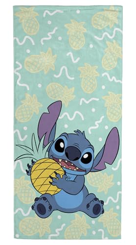 Jay Franco Serviette Enfant Disney Lilo et Stitch - pour Le Bain, la Plage et la Piscine - 100% Coton, 71 x 147 cm - Serviette de Plage Fille ou garçon Stitch...