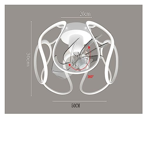 Ventilateur de plafond LED blanc avec télécommande pour salon