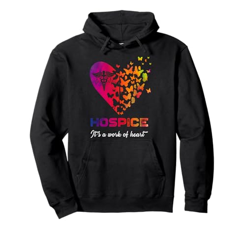 Heart Butterflies Hospice Nurse Appreciation Nursing Scrubs Pullover Hoodie