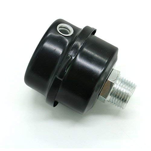 Pomeat Metal Air Compressor 1/2"PT Thread Connector Muffler Filter Silencer,Black