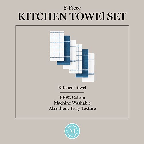 Martha Stewart Modern Waffle Kitchen Towel Set 6-Pack, Navy Blue, 16"x28" by Martha Stewart - Image 6