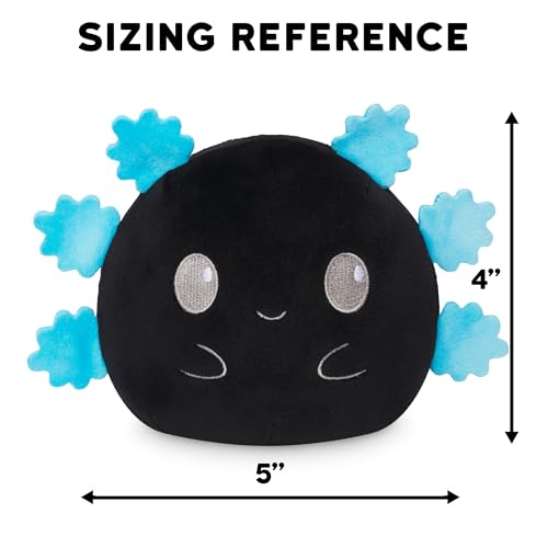 TeeTurtle Reversible Axolotl Plushie 4-Inch Black + Blue Two-Sided Flip Plush Toy with Embroidered Details - Cute Mini Collectible Plush for Kids, Teens, and Adults by TeeTurtle - Image 4