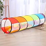 Rainbow Kids Play Tunnel - Toddler Crawl Tunnel for Indoor Active Play, Foldable Baby Tunnel Toy for Boys & Girls, Encourages Crawling & Movement