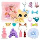 Mini Pet Shop Accessories: Random 15 Piece (Clothes, Skirts, Bows, Collars, Outfits,Foods,Drinks) with 1 Random Toy