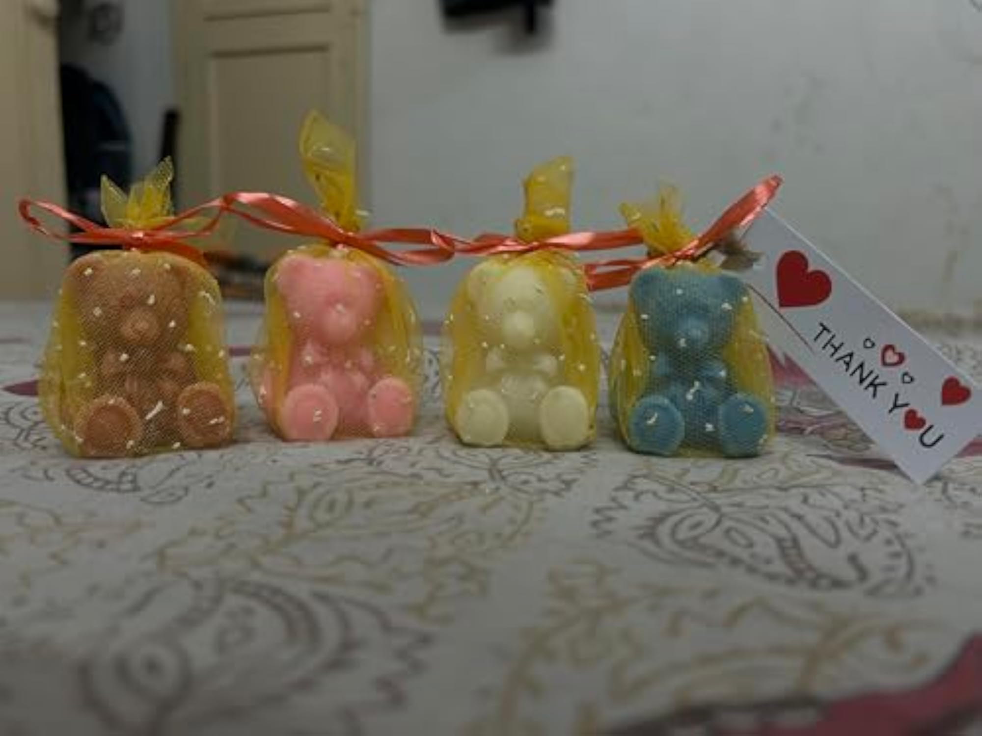 Teddy Bear Shaped Candle Gift Pack of 04