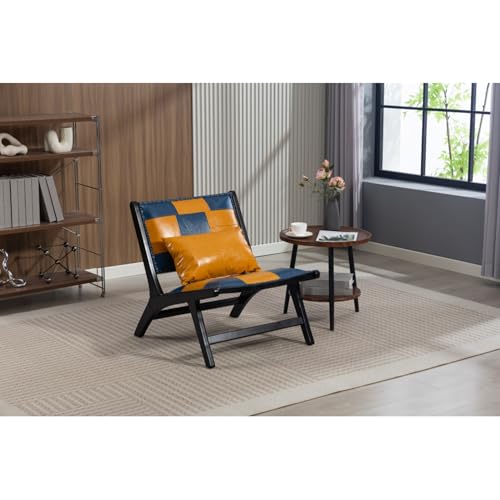Mid-Century Boho PU Leather Lounge Chair