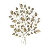 Deco 79 Metal Leaf Home Wall Decor Large Metallic Wall Sculpture, Wall Art 25' x 1' x 33', Gold